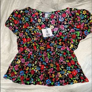 Floral multi colored crop top